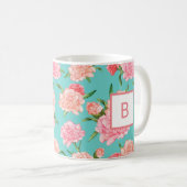 Druckmonogramm für rosa Carnese Kaffeetasse (VorderseiteRechts)