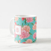 Druckmonogramm für rosa Carnese Kaffeetasse (Vorderseite Links)