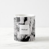 Druckmonogrammschwarzweiss-name des sibirischen kaffeetasse (Mittel)