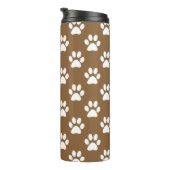 Druckmuster aus braunen und weißen Pfoten Thermosbecher (Nach rechts gedreht)