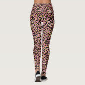 Druckmuster aus rosa und goldenem Leopard Leggings (Rückseite)