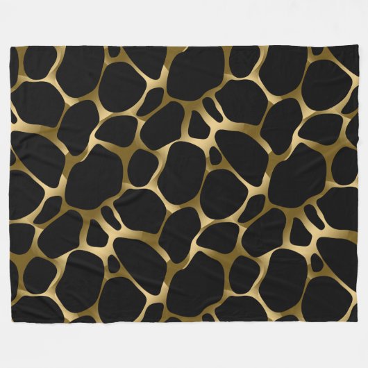 Druckmuster aus schwarzem und goldenem Leopard Fleecedecke (Vorderseite (Horizontal))