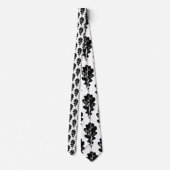 Druckmuster aus schwarzem und weißem Eichenholz Krawatte (Rückseite)
