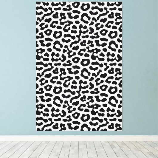Druckmuster aus schwarzem und weißem Leopard Leinwanddruck (Insitu (Holzboden))