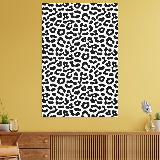 Druckmuster aus schwarzem und weißem Leopard Leinwanddruck (Insitu (Wohnzimmer))