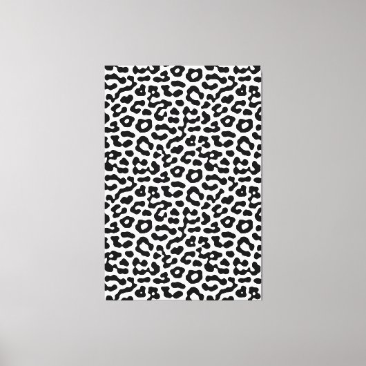 Druckmuster aus schwarzem und weißem Leopard Leinwanddruck (Vorderseite)
