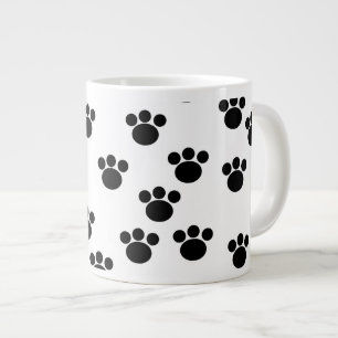 Druckmuster aus Tierpaw.Schwarz und Weiß. Jumbo-Tasse