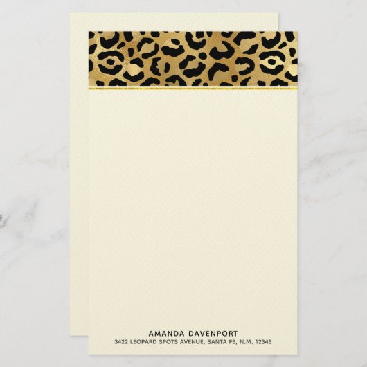 Druckmuster aus Wild & Exotic Leopard Briefpapier (Vorne/Hinten)