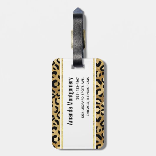 Druckmuster aus Wild & Exotic Leopard Gepäckanhänger (Rückseite vertikal)