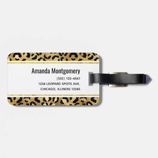 Druckmuster aus Wild & Exotic Leopard Gepäckanhänger (Rückseite horizontal)