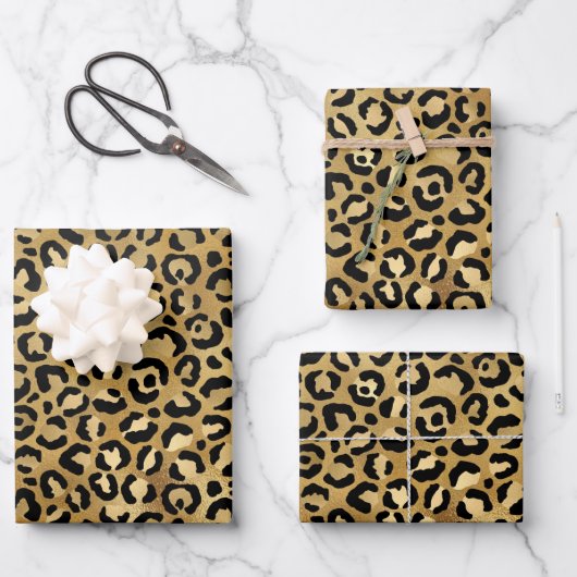 Druckmuster aus Wild & Exotic Leopard Geschenkpapier Set (Vorderseite)