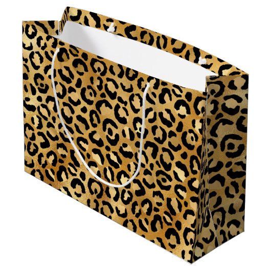 Druckmuster aus Wild & Exotic Leopard Große Geschenktüte (Rückseite Schrägansicht)