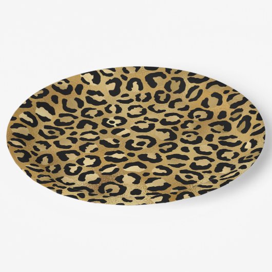 Druckmuster aus Wild & Exotic Leopard Pappteller (Schrägansicht)