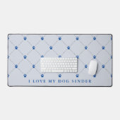 Druckmuster Blau Personalisiert Schreibtischunterlage (Tastatur & Maus)
