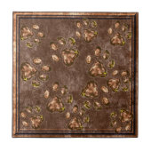 Druckmuster Bronze Brown Gerahmt Fliese (Vorderseite)