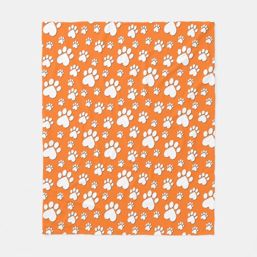 Druckmuster für das weiße Herz auf Orange Fleecedecke (Vorderseite)