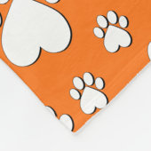 Druckmuster für das weiße Herz auf Orange Fleecedecke (Ecke)