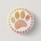Druckmuster für gestörte Paw- und Round-Frame-Hund Button (Vorderseite)