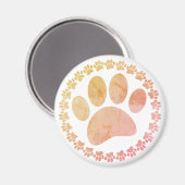 Druckmuster für gestörte Paw- und Round-Frame-Hund Magnet (Vorderseite/Rückseite)