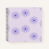 Druckmuster für lila Atome Notizblock (Vorderseite)