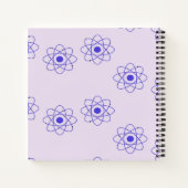 Druckmuster für lila Atome Notizblock (Rückseite)