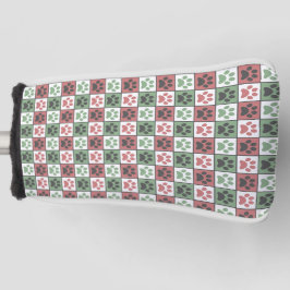 Druckmuster für rote und grüne, karierte Hunde Golf Headcover