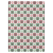 Druckmuster für rote und grüne, karierte Hunde Klemmbrett (Rückseite)