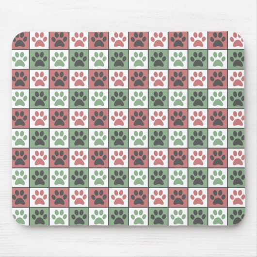 Druckmuster für rote und grüne, karierte Hunde Mousepad (Vorne)