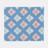 Druckmuster für traditionelle Blumenblöcke Fleecedecke (Vorderseite (Horizontal))