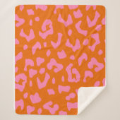 Druckmuster in Rosa und Orange Leopard Sherpadecke (Vorderseite)