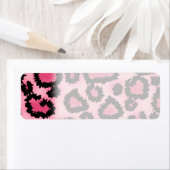 Druckmuster in Rosa und Schwarz Leopard. (Insitu)