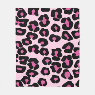 Druckmuster in Rosa und Schwarz-Leopard Fleecedecke