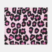 Druckmuster in Rosa und Schwarz-Leopard Fleecedecke (Vorderseite (Horizontal))