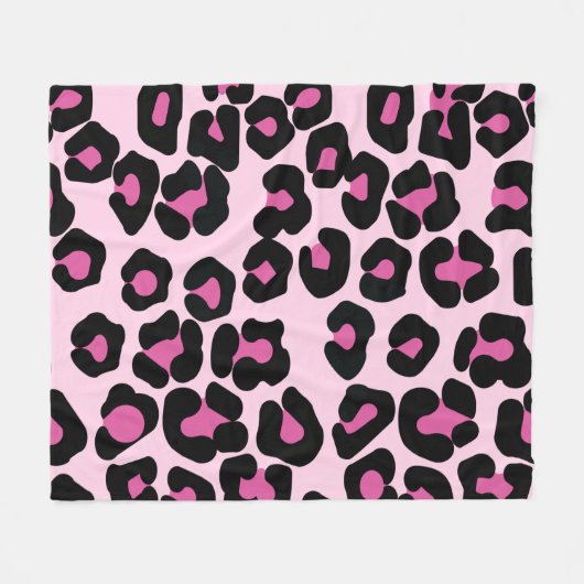 Druckmuster in Rosa und Schwarz-Leopard Fleecedecke (Vorderseite (Horizontal))