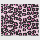 Druckmuster in Rosa und Schwarz-Leopard Geschenkpapier (Flach)