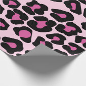 Druckmuster in Rosa und Schwarz-Leopard Geschenkpapier (Ecke)