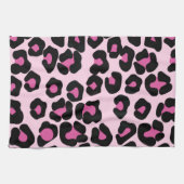 Druckmuster in Rosa und Schwarz-Leopard Geschirrtuch (Horizontal)
