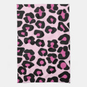 Druckmuster in Rosa und Schwarz-Leopard Geschirrtuch (Vertikal)