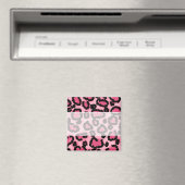 Druckmuster in Rosa und Schwarz Leopard. Magnet (In Situ (Geschirrspüler))
