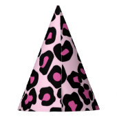 Druckmuster in Rosa und Schwarz-Leopard  Partyhütchen (Rückseite)