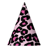 Druckmuster in Rosa und Schwarz-Leopard  Partyhütchen (Links)