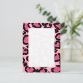 Druckmuster in Rosa und Schwarz Leopard. Postkarte (Stehend Vorderseite)