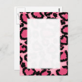 Druckmuster in Rosa und Schwarz Leopard. Postkarte (Vorne/Hinten)