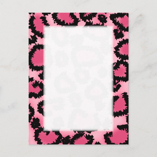 Druckmuster in Rosa und Schwarz Leopard. Postkarte (Vorderseite)