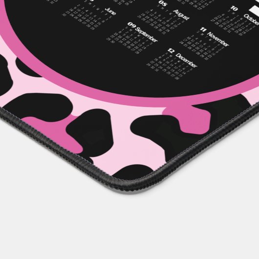 Druckmuster in Rosa und Schwarz-Leopard Schreibtischunterlage (Ecke)