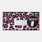 Druckmuster in Rosa und Schwarz-Leopard Schreibtischunterlage (Tastatur & Maus)