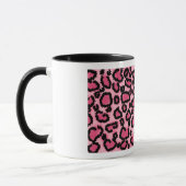 Druckmuster in Rosa und Schwarz Leopard. Tasse (Links)