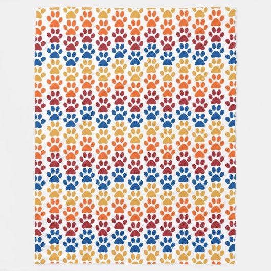 Druckmuster in Rot, Blau, Gelb, Orange Fleecedecke (Vorderseite)