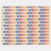Druckmuster in Rot, Blau, Gelb, Orange Fleecedecke (Vorderseite (Horizontal))