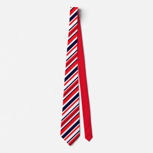 Druckmuster-Krawatte von Funky Red Blue Stripes Krawatte (Vorderseite)